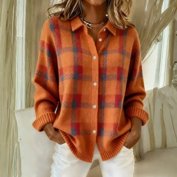 Grace | Gilet à carreaux en maille