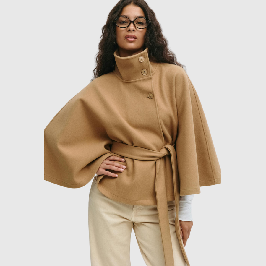 RHOSLYN | BELTED CAPE JACKET