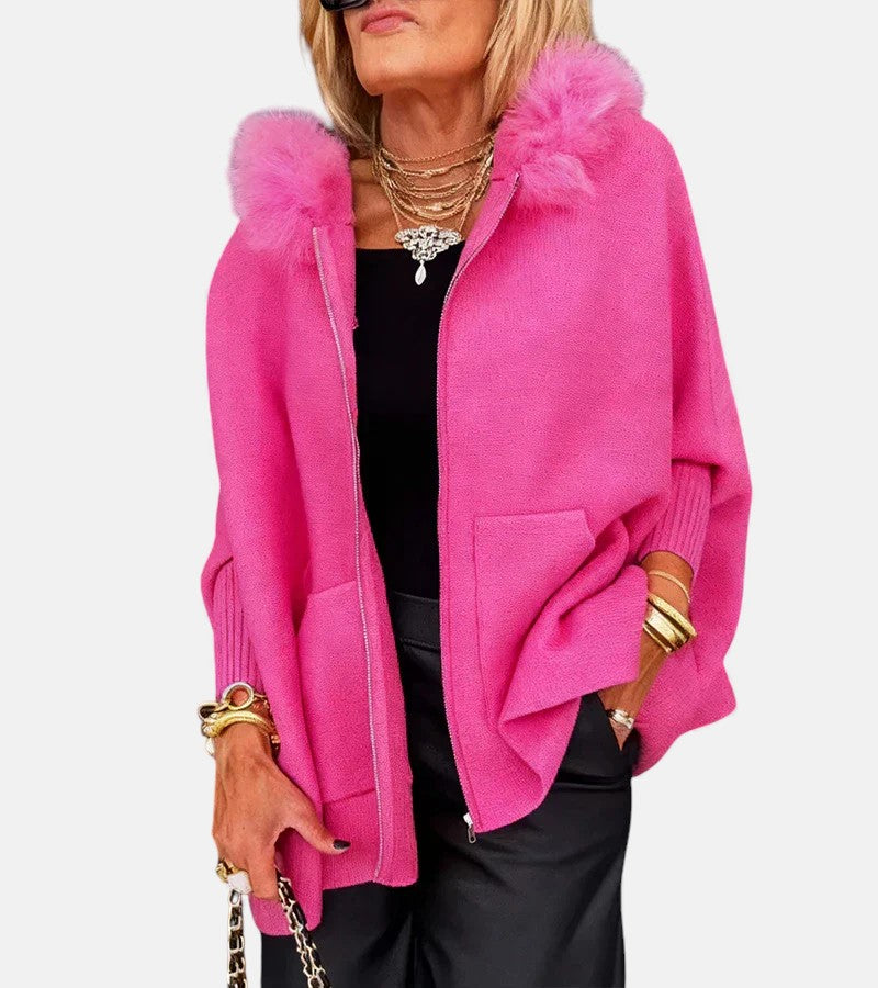 ARABELLE | CASUAL HOODED COAT WITH FUR COLLAR