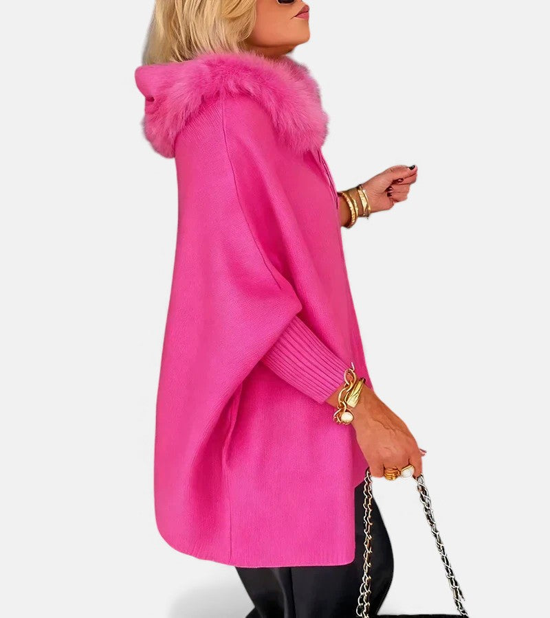 ARABELLE | CASUAL HOODED COAT WITH FUR COLLAR