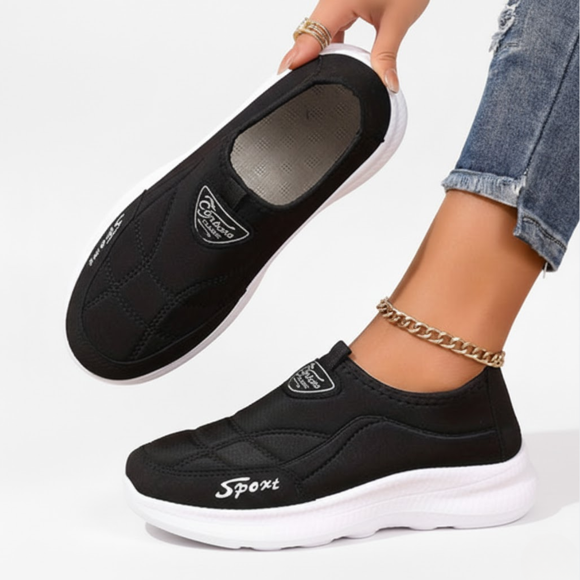 Sabine™ — Sneakers slip-on confortables modernes légères