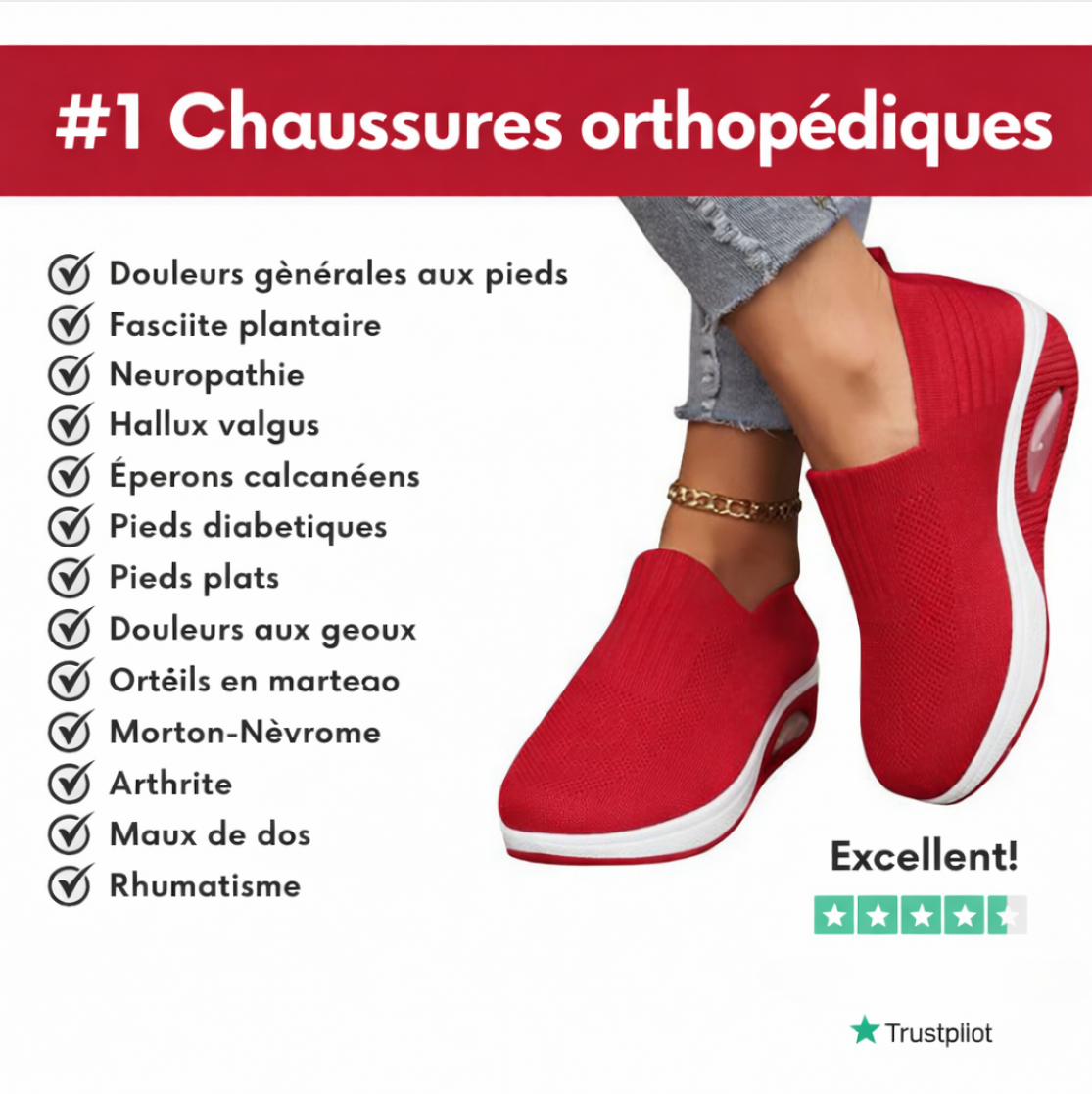 Laurence™ — Baskets slip-on compensées confort quotidien