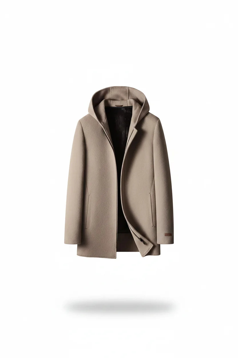 MANTEAU À CAPUCHE EN LAINE