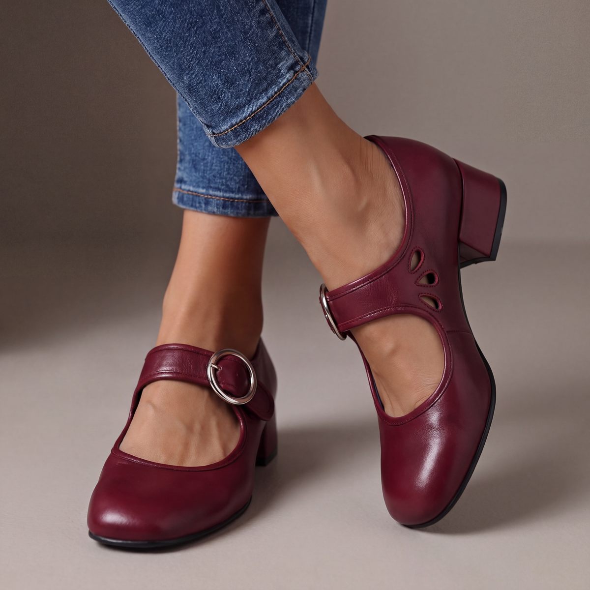 Véronique | Babies en cuir à talon