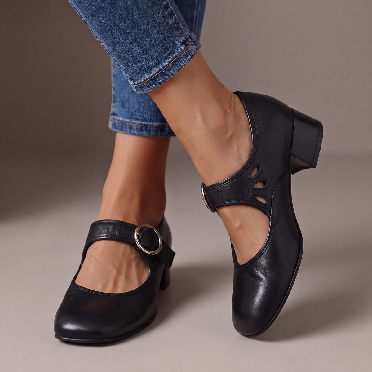 Véronique | Babies en cuir à talon