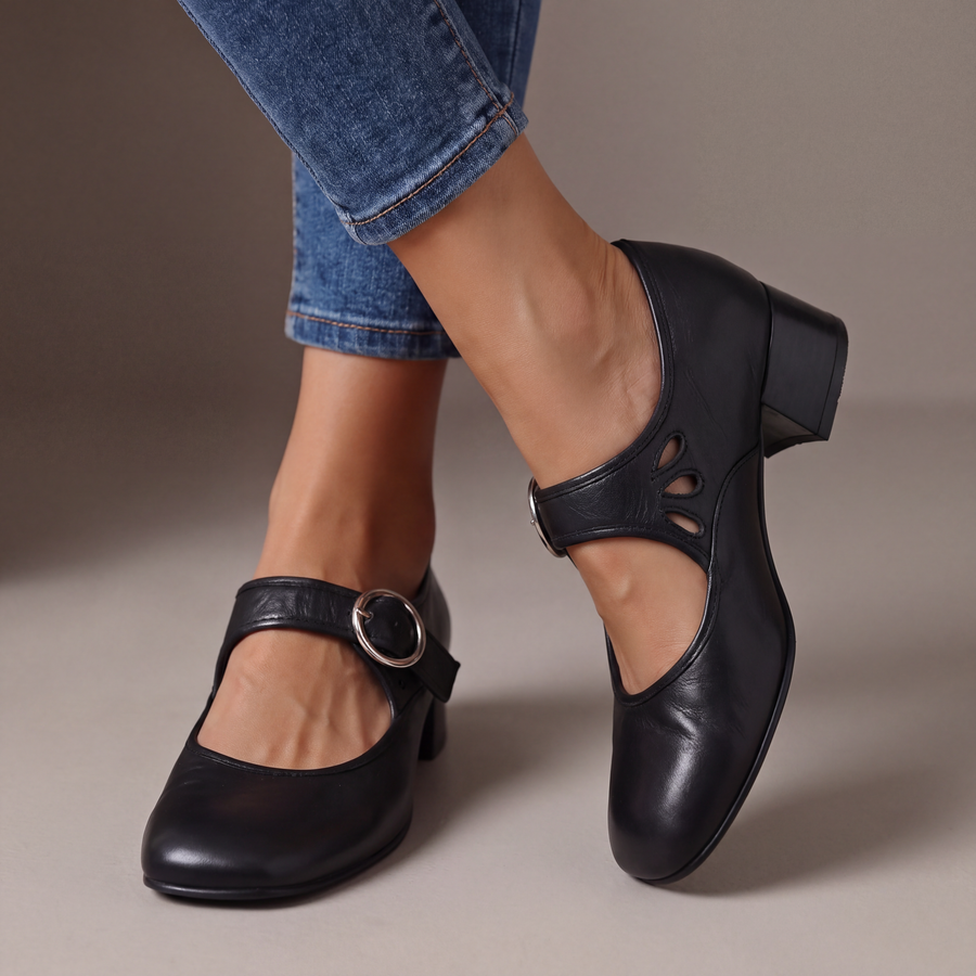 Véronique | Babies en cuir à talon