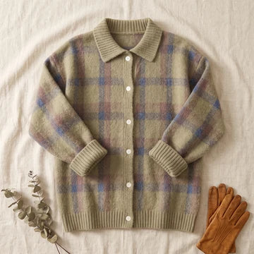 Grace | Gilet à carreaux en maille