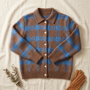 Grace | Gilet à carreaux en maille