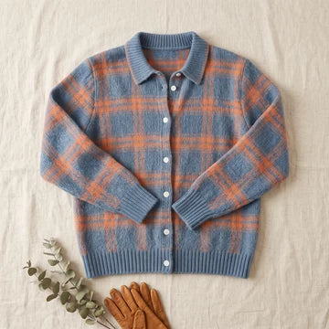 Grace | Gilet à carreaux en maille