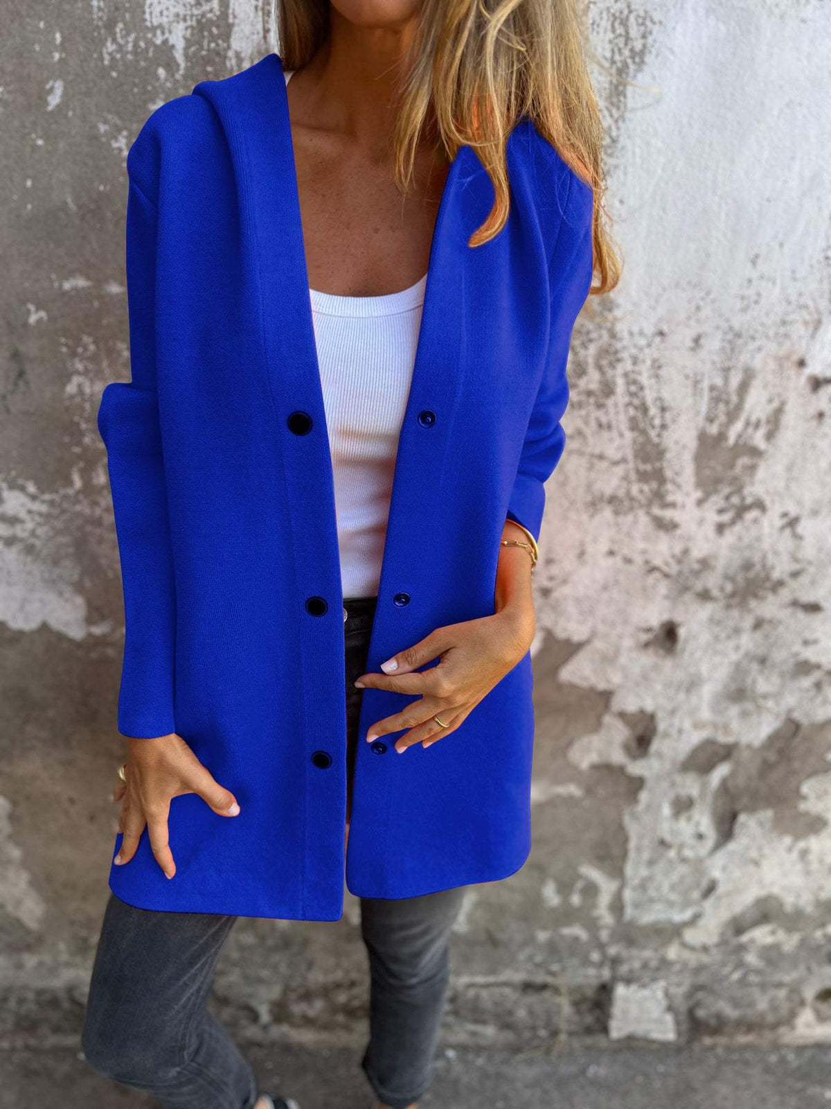 VIONNE | HOODIE JACKET WITH BUTTONS