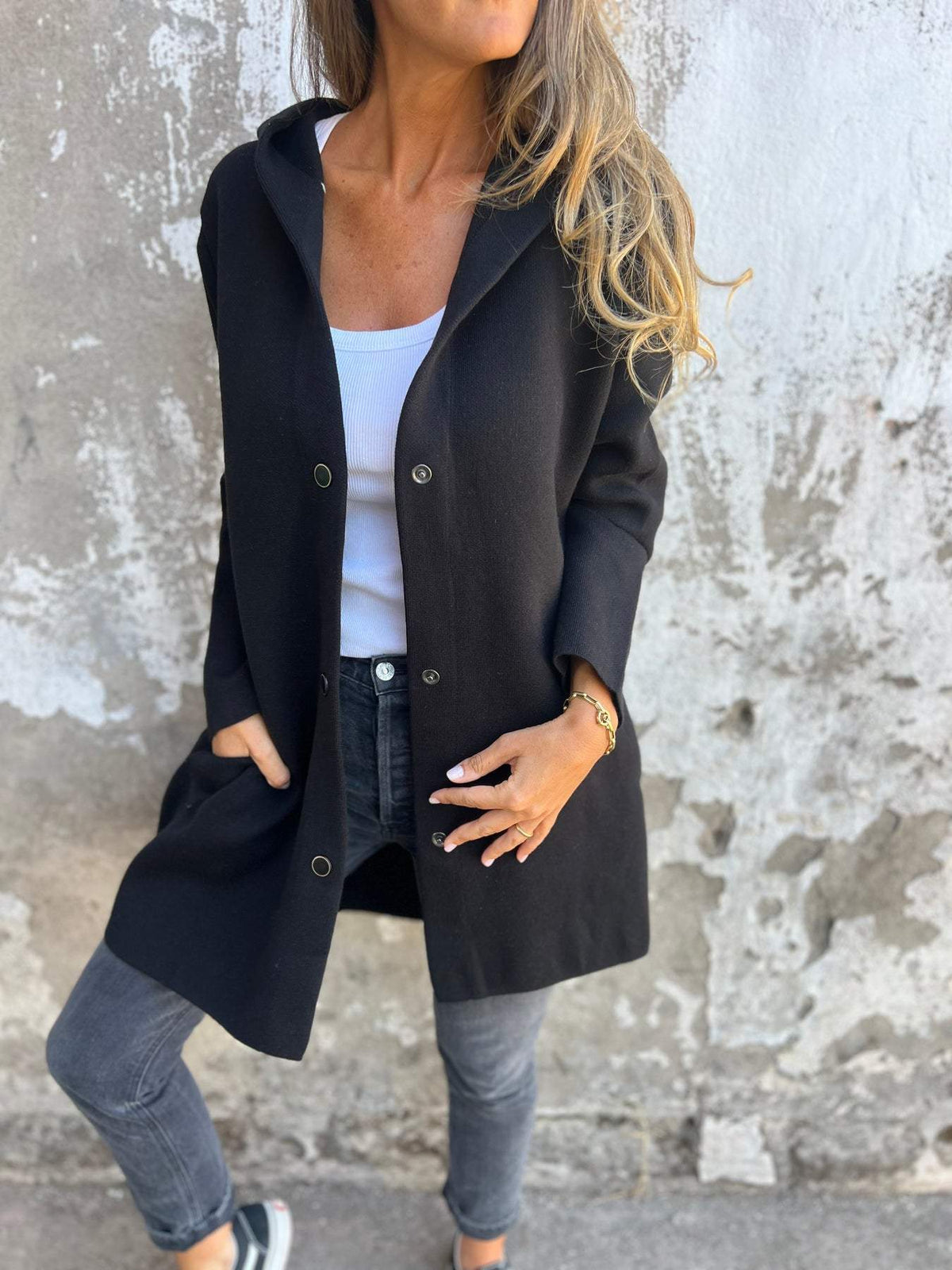 VIONNE | HOODIE JACKET WITH BUTTONS