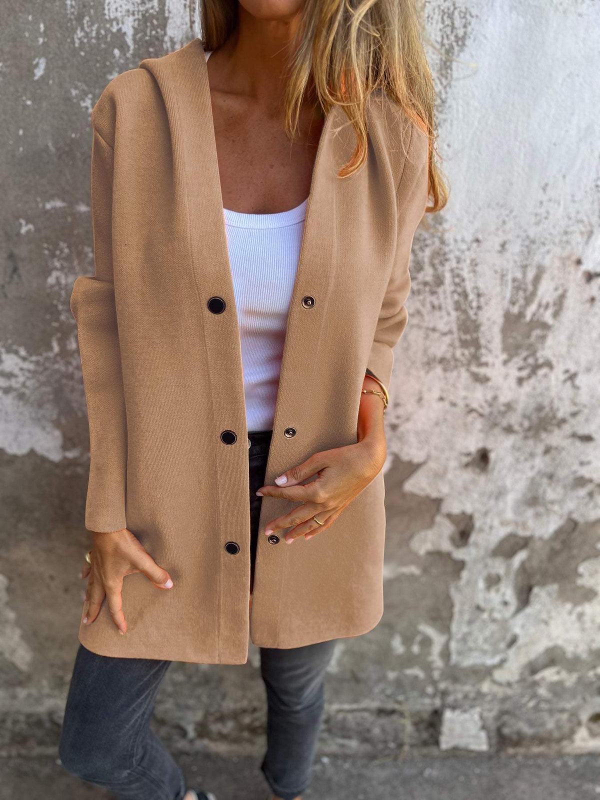 VIONNE | HOODIE JACKET WITH BUTTONS