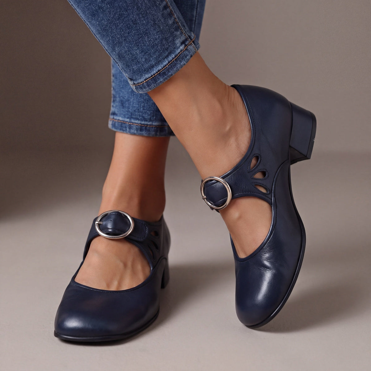 Véronique | Babies en cuir à talon